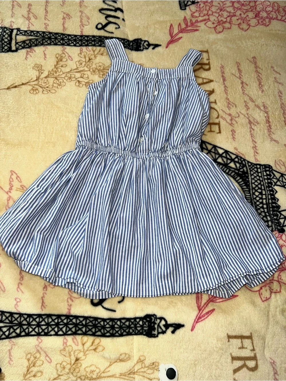 Carter's Blue and White Striped Dress with Bow Detail